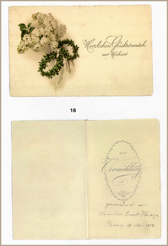 18_Glueckwunschkarte zur Hochzeit von Paul und Meta von Gottlieb Ernst Heinze
