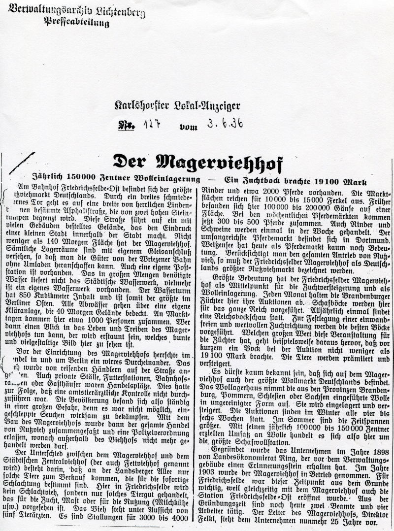 06_Der Magerviehhof im Karlshorster Lokal-Anzeiger 1936